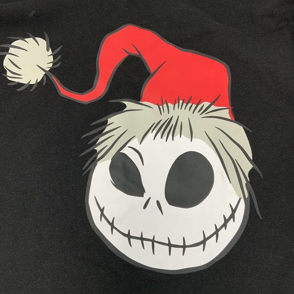 Disney Tim Burton Nightmare Before Christmas Raw Hem Crop pullover sweatshirt XL - Picture 4 of 9